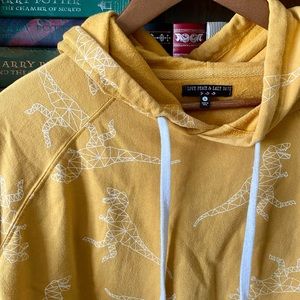 Yellow Geometric Dinosaur Hoodie